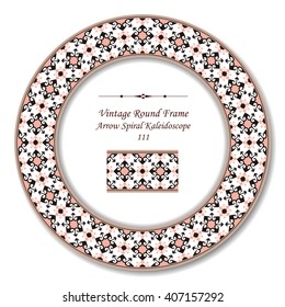 Vintage Round Retro Frame of Arrow Spiral Kaleidoscope