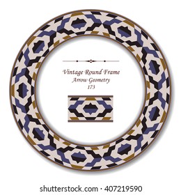 Vintage Round Retro Frame of Arrow Geometry