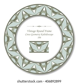 Vintage Round Retro Frame of Cross Geometry Kaleidoscope
