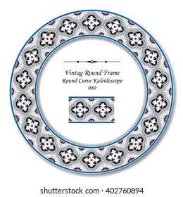 Vintage Round Retro Frame - Round Curve Kaleidoscope