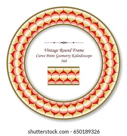 Vintage Round Retro Frame Curve Point Geometry Kaleidoscope