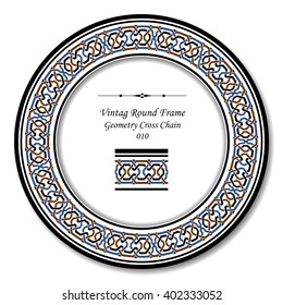Vintage Round retro frame - Geometry Cross Chain
