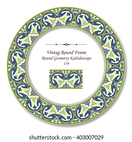 Vintage Round Retro Frame - Round Geometry Kaleidoscope