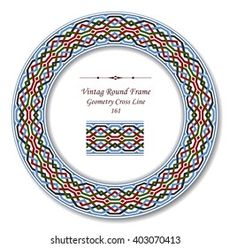 Vintage Round Retro Frame - Geometry Cross Line