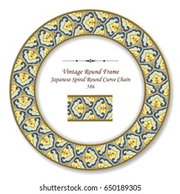 Vintage Round Retro Frame Japanese Spiral Round Round Curve Chain