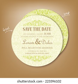 Vintage Round Save the Date Card