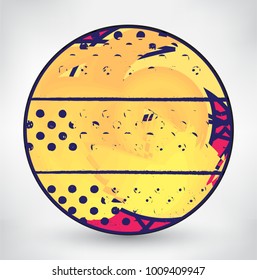 Vintage round shape.Vector retro circle.