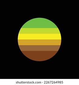 Vintage round sunset in the style of the 80s. Vector background. A design element.