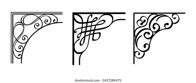 Vintage Rounded Corner Frames Set Vector