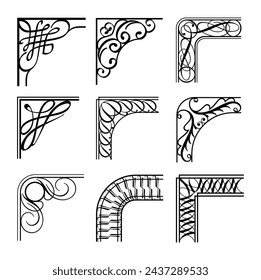 Vintage Rounded Corner Frames Set Vector