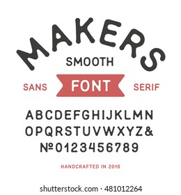Vintage Rounded And Simple Handmade Font. Custom Uppercase Alphabet