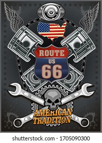 vintage route sixty six road sign