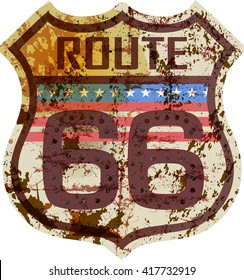 vintage route sixty six sign, retro style
