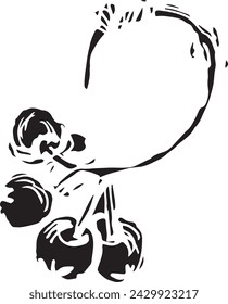 Vintage rowan, great design for any purposes. Hand drawn black illustration.