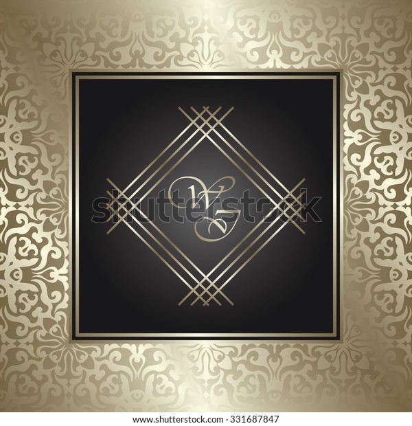 Vintage royal background, antique, gold ornament,
baroque frame, beautiful wedding card, floral luxury background for
design    