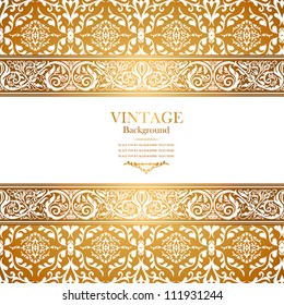Vintage royal background, antique, victorian gold ornament, baroque frame, beautiful wedding card, ornate cover page, old label, floral luxury ornamental pattern template for design