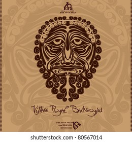 vintage royal background greece face god