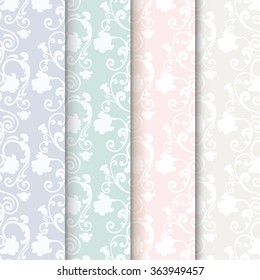 Vintage Royal Classic floral ornament pattern set. Vector