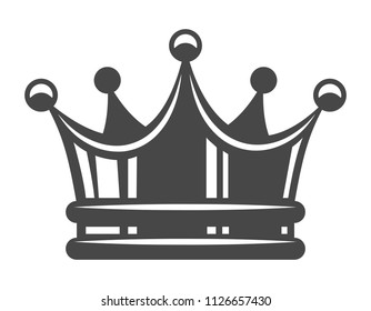 Vintage royal crown concept in monochrome style isolated vector illustration