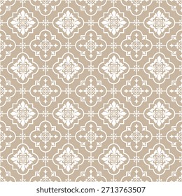Vintage Royal Damask Seamless Pattern. Beige and Cream Elegant Classic Background. Timeless Luxury Decorative Digital Paper.