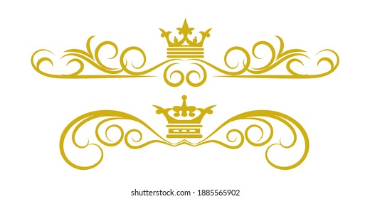Vintage Royal Design Elements Gold Decorative Ornaments Vector Image