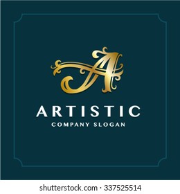 Vintage royal idea logo based on the letter A