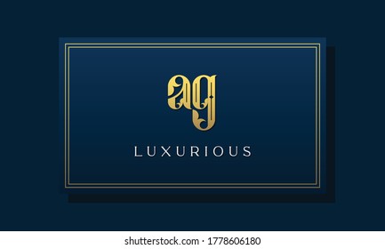 Vintage royal initial letter AG logo. This logo incorporate with luxurious typeface in the creative way.It will be suitable for Royalty, Boutique, Hotel, Heraldic, fashion and Jewelry.