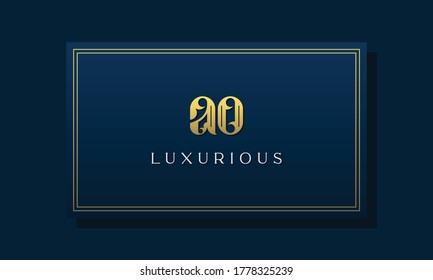 Vintage royal initial letter AO logo. This logo incorporate with luxurious typeface in the creative way.It will be suitable for Royalty, Boutique, Hotel, Heraldic, fashion and Jewelry.