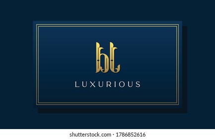 Vintage royal initial letter BL logo. This logo incorporate with luxurious typeface in the creative way.It will be suitable for Royalty, Boutique, Hotel, Heraldic, fashion and Jewelry.