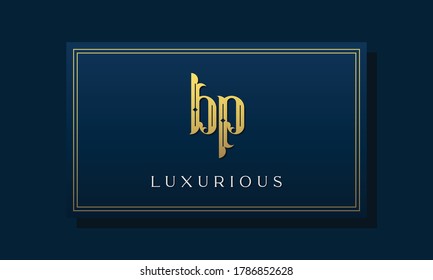 Vintage royal initial letter BP logo. This logo incorporate with luxurious typeface in the creative way.It will be suitable for Royalty, Boutique, Hotel, Heraldic, fashion and Jewelry.