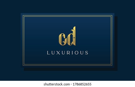 Vintage royal initial letter CD logo. This logo incorporate with luxurious typeface in the creative way.It will be suitable for Royalty, Boutique, Hotel, Heraldic, fashion and Jewelry.