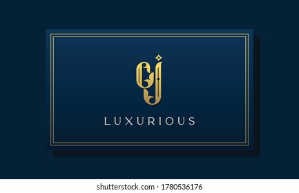Vintage royal initial letter CJ logo. This logo incorporate with luxurious typeface in the creative way.It will be suitable for Royalty, Boutique, Hotel, Heraldic, fashion and Jewelry.