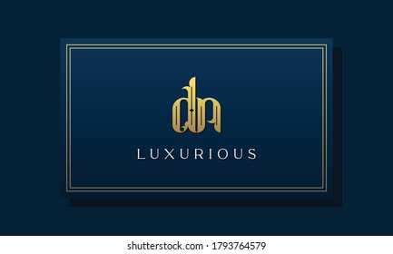 Vintage royal initial letter DN logo. This logo incorporate with luxurious typeface in the creative way.It will be suitable for Royalty, Boutique, Hotel, Heraldic, fashion and Jewelry.