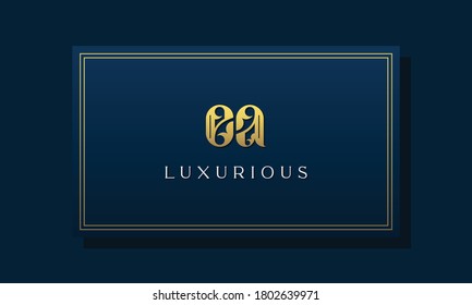 Vintage königlichen Anfangsbuchstaben EA Logo. Dieses Logo ist mit luxuriöser Schrift in kreativer Weise integriert. Es eignet sich für Royalty, Boutique, Hotel, Heraldic, Mode und Juwelierei.