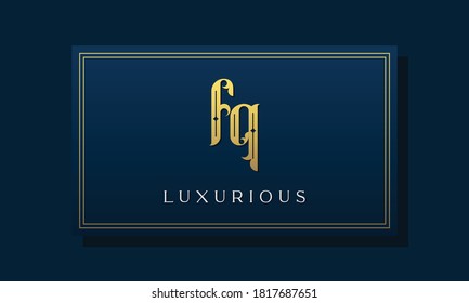 Vintage royal initial letter FQ logo. This logo incorporate with luxurious typeface in the creative way.It will be suitable for Royalty, Boutique, Hotel, Heraldic, fashion and Jewelry.