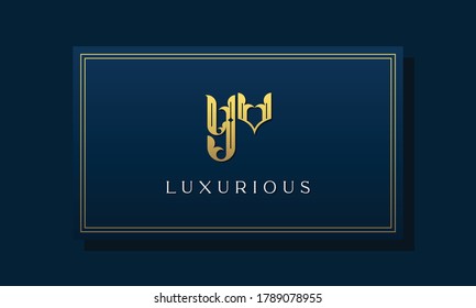 Vintage royal initial letter YV logo. This logo incorporate with luxurious typeface in the creative way. It will be suitable for Royalty, Boutique, Hotel, Heraldic, fashion and Jewelry