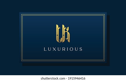 Letras reales antiguas iniciales logotipo de LK. Este logo incorpora un lujoso tipo de letra de forma creativa. Será apto para la realeza, Boutique, Hotel, Heraldic, Moda y Joyería.