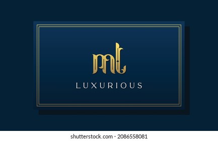 Vintage royal initial letters ML logo. This logo incorporate with luxurious typeface in the creative way. It will be suitable for Royalty, Boutique, Hotel, Heraldic, fashion and Jewelry.