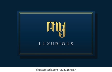 Vintage royal initial letters MY logo. This logo incorporate with luxurious typeface in the creative way. It will be suitable for Royalty, Boutique, Hotel, Heraldic, fashion and Jewelry.