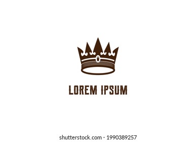 Vintage Royal King Crown Elegant Luxury Logo Design Vector