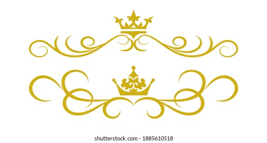 Vintage Royal Style Design Elements Gold decorative ornaments Vector Image