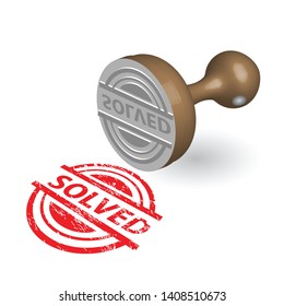 vintage rubber stamp, solved inscription 