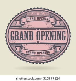 Vintage rubber stamp with the text Grand Opening written inside, vector illustration