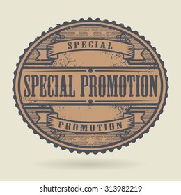 Vintage rubber stamp with the text Special Promotion written inside, vector illustration