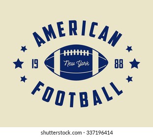 Vintage rugby and american football labels, emblems and logo. Vector illustration