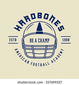 Vintage rugby and american football labels, emblems and logo. Vector illustration