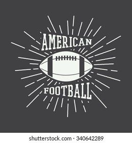 Vintage rugby and american football labels, emblems and logo. Vector illustration