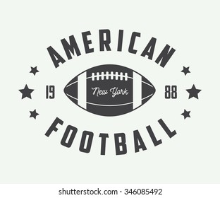 Vintage rugby and american football labels, emblems and logo. Vector illustration