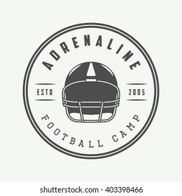 Vintage rugby and american football labels, emblems and logo. Vector illustration