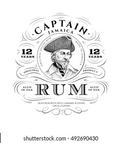 Vintage Rum Label Logo